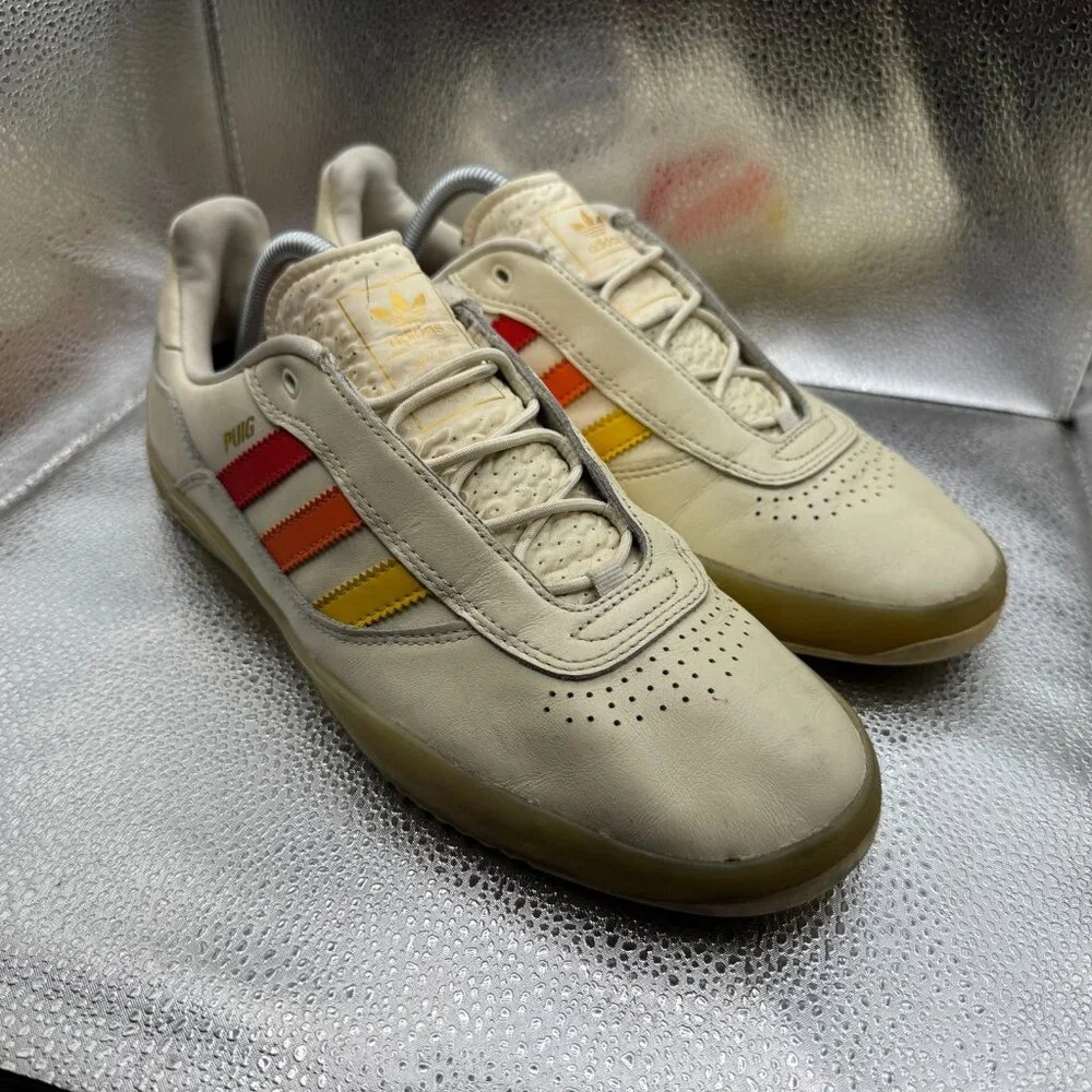 Size 9.5 Adidas‎ Lucas Puig Cream Multi Gradient Mens Leather Skate Shoes GZ2765